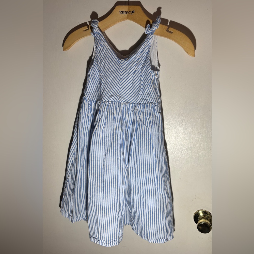Hope & Henry Blue White Stripe Sundress Girls Size 8 Cotton Summer Dress